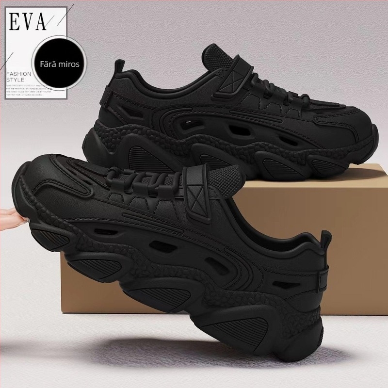 Sandale bărbați din EVA, design monolit, talpă groasă antiderapantă, respirante, vârf rotund, înălimea călcâiului 3,5 cm