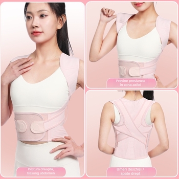 Corector de postură pentru adulți și adolescenți, corset de spate unisex pentru întărire și corectare, Melody, model New h model, MA certificare, respirabil, susținere, compresie elastică, pentru spate