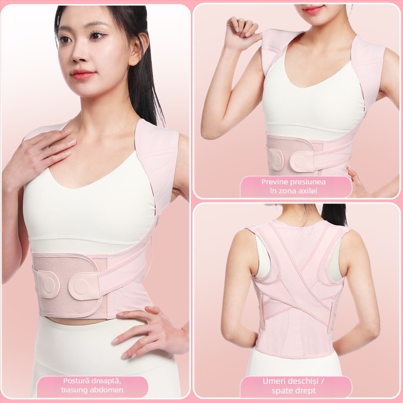Corector de postură pentru adulți și adolescenți, corset de spate unisex pentru întărire și corectare, Melody, model New h model, MA certificare, respirabil, susținere, compresie elastică, pentru spate