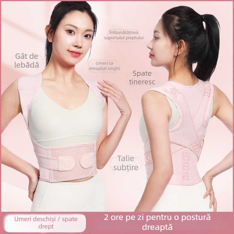 Corector de postură pentru adulți și adolescenți, corset de spate unisex pentru întărire și corectare, Melody, model New h model, MA certificare, respirabil, susținere, compresie elastică, pentru spate