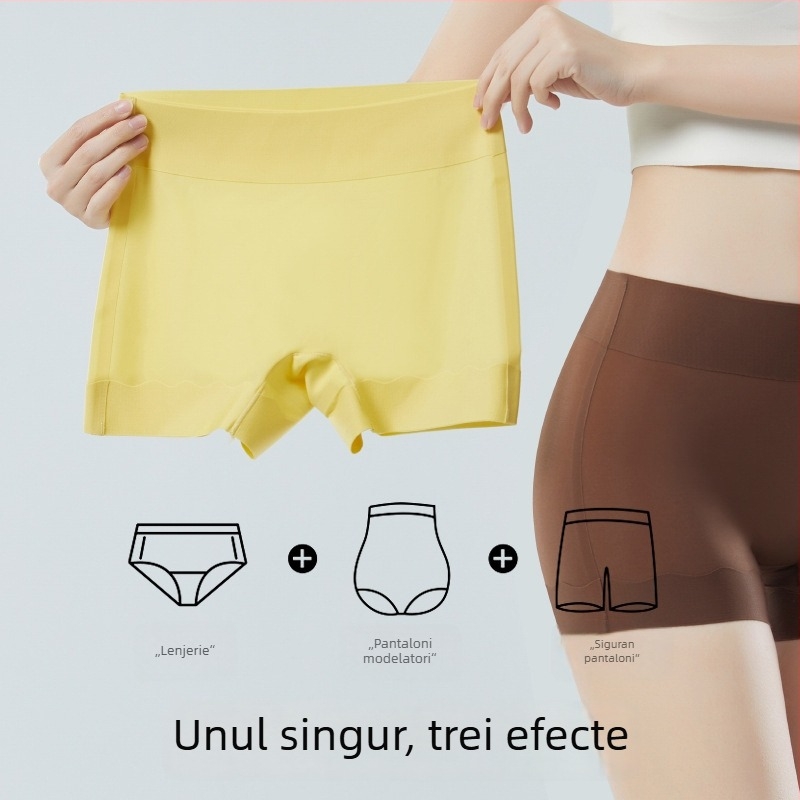 Boxeri nailon cu efect fără urme, ridicare fese, strângere abdomen, talie medie