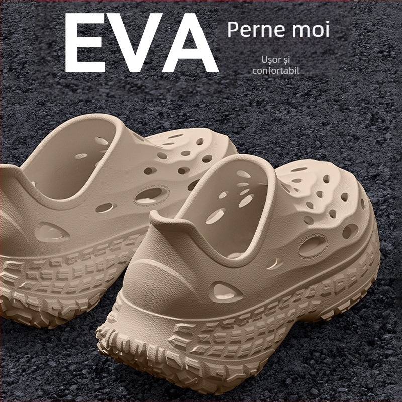 Sandale bărbați Crocs-stil din EVA, talpă groasă 5 cm, partea superioară EVA, turnare dintr-un singur corp, anti-derapare și rezistente la miros, vară 2025