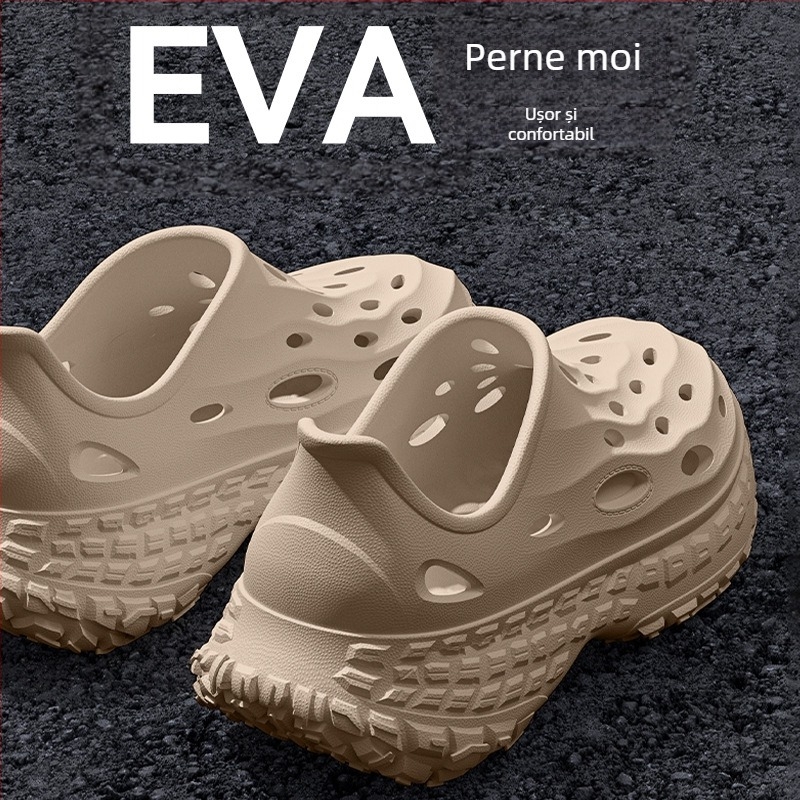 Sandale bărbați Crocs-stil din EVA, talpă groasă 5 cm, partea superioară EVA, turnare dintr-un singur corp, anti-derapare și rezistente la miros, vară 2025