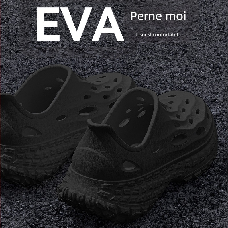 Sandale bărbați Crocs-stil din EVA, talpă groasă 5 cm, partea superioară EVA, turnare dintr-un singur corp, anti-derapare și rezistente la miros, vară 2025