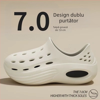 Sandale bărbați EVA cu talpă groasă, vârf rotund, respirante, antiderapante, înălțimea tocului 5 cm, încălțăminte de vară