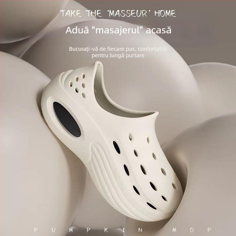 Sandale bărbați EVA cu talpă groasă, vârf rotund, respirante, antiderapante, înălțimea tocului 5 cm, încălțăminte de vară