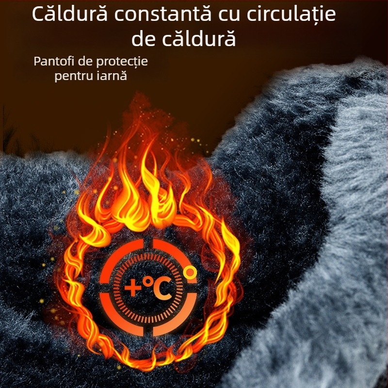 Pantofi de lucru de siguranță, înalți, cu căptușeală din fleece – antișoc, anti-perforație, anti-derapare, rezistenți la uzură, protecție din plastic la vârf