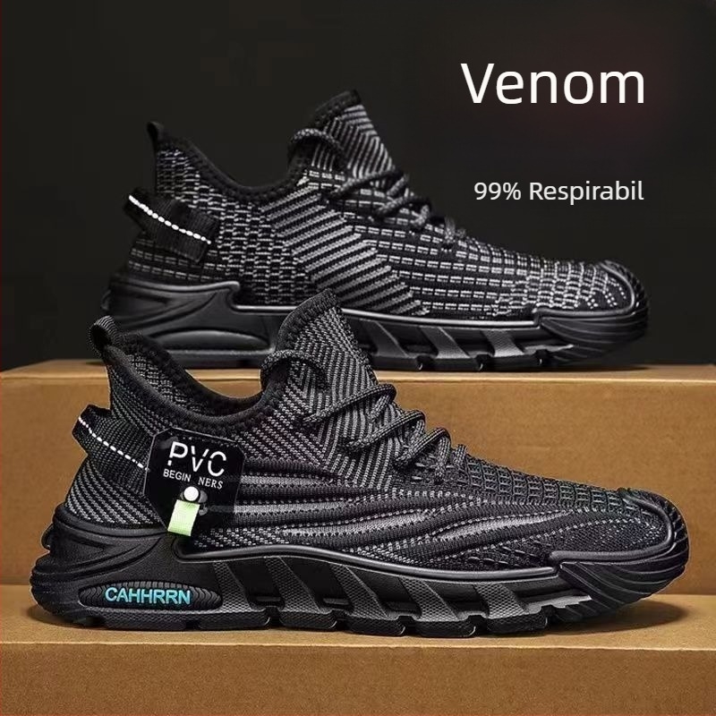 Pantofi sport pentru bărbați tip dad shoes – căptușeală din plasă respirabilă, construcție ușoară, închidere cu șireturi, partea superioară joasă, vârf rotund, talpă turnată prin injecție