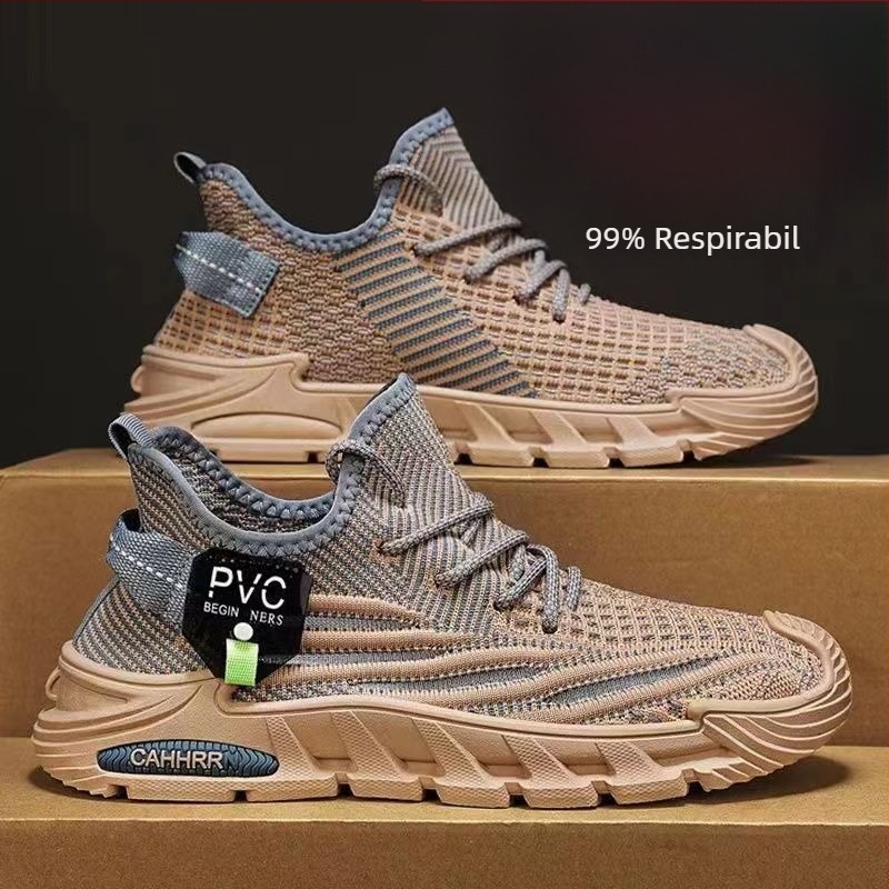 Pantofi sport pentru bărbați tip dad shoes – căptușeală din plasă respirabilă, construcție ușoară, închidere cu șireturi, partea superioară joasă, vârf rotund, talpă turnată prin injecție