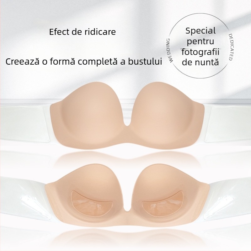 Patch sân Deep U cu inel din oțel, în formă V, fără bretele și fără spate, mărime mare, din bumbac