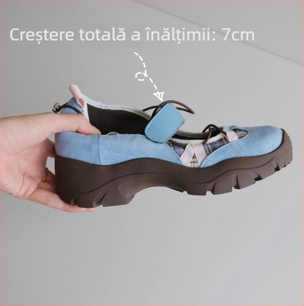Pantofi casual femei, plat, cu vârf rotund, model cu dungi, talpă din cauciuc groasă, branț EVA