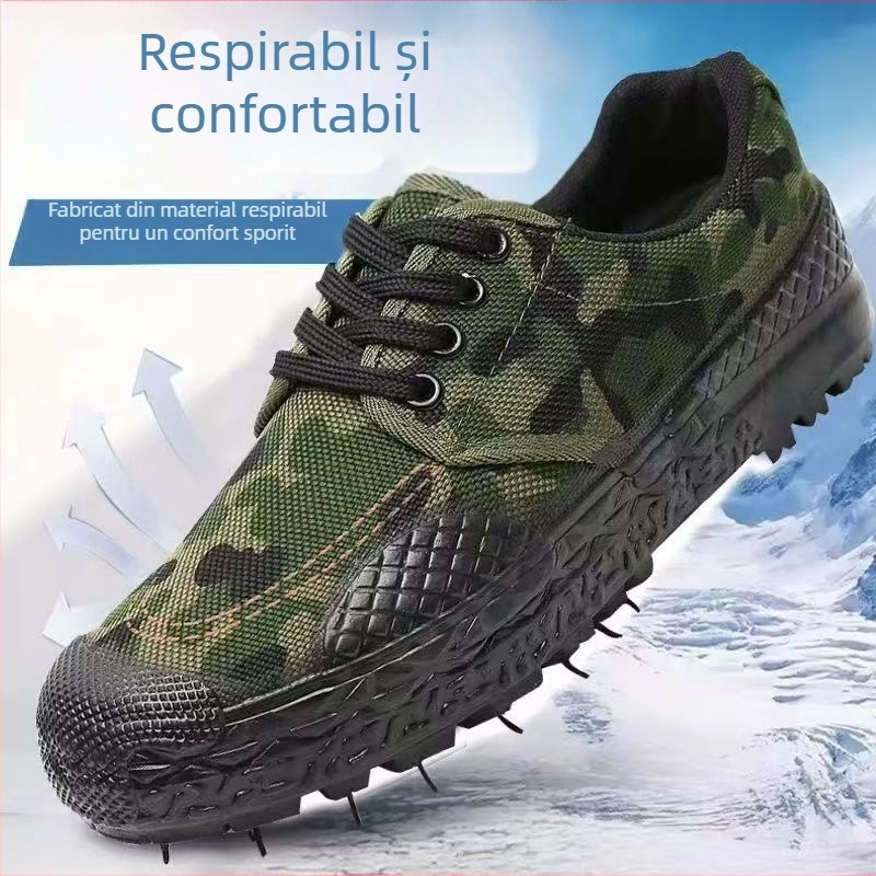 Pantofi de lucru unisex – respirabili, antiderapanti, absorbție a șocurilor; partea superioară din pânză, talpă turnată prin injecție