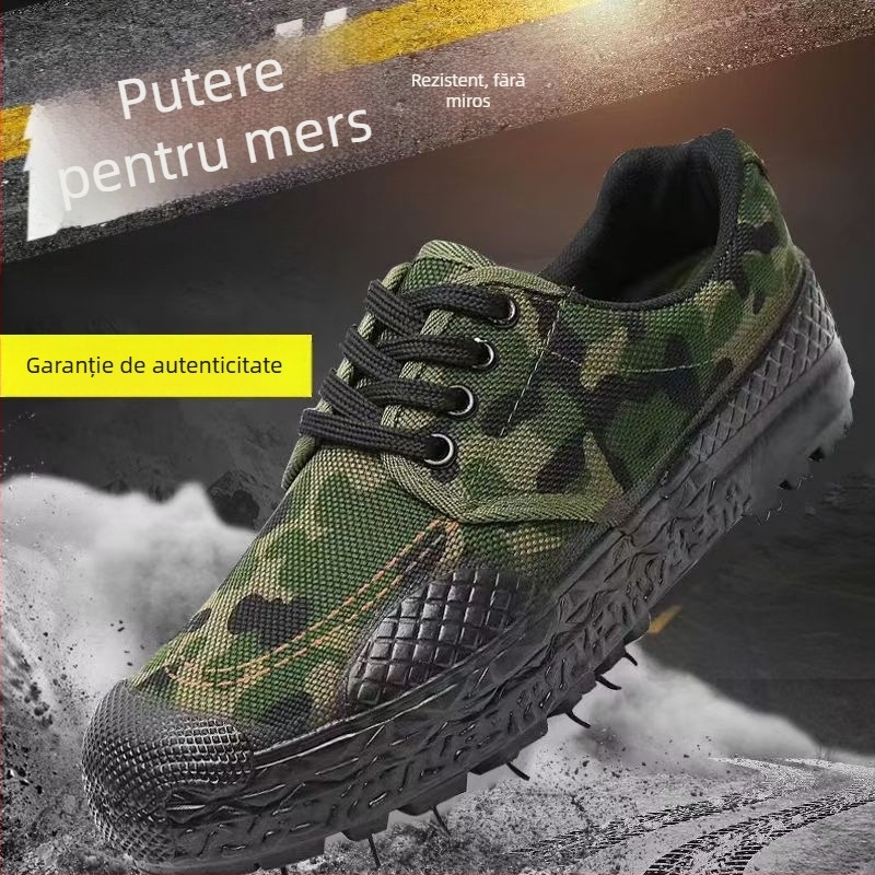 Pantofi de lucru unisex – respirabili, antiderapanti, absorbție a șocurilor; partea superioară din pânză, talpă turnată prin injecție