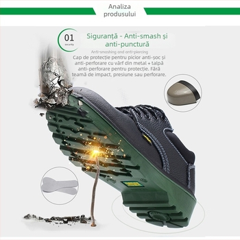 Pantofi de protecție pentru muncă, cu protecție anti-șoc și anti-penetrație; piele de vacă; vârf din oțel; talpă joasă; potriviți pentru mină, petrol, industrie chimică, energie electrică, construcții, hoteluri, ateliere
