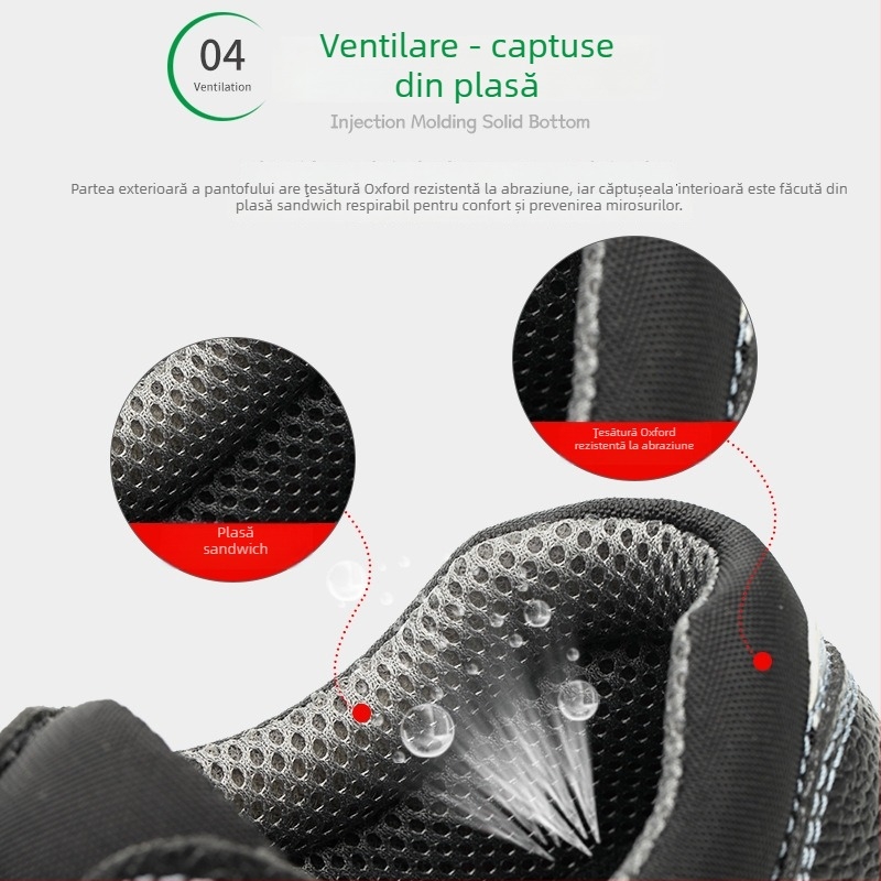 Pantofi de protecție pentru muncă, cu protecție anti-șoc și anti-penetrație; piele de vacă; vârf din oțel; talpă joasă; potriviți pentru mină, petrol, industrie chimică, energie electrică, construcții, hoteluri, ateliere