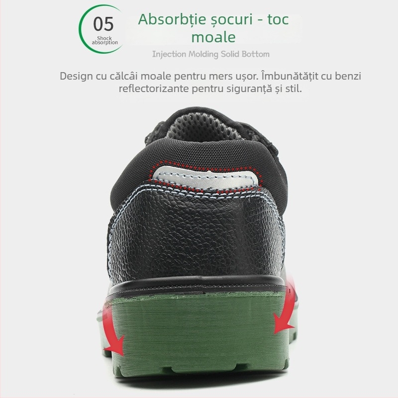 Pantofi de protecție pentru muncă, cu protecție anti-șoc și anti-penetrație; piele de vacă; vârf din oțel; talpă joasă; potriviți pentru mină, petrol, industrie chimică, energie electrică, construcții, hoteluri, ateliere