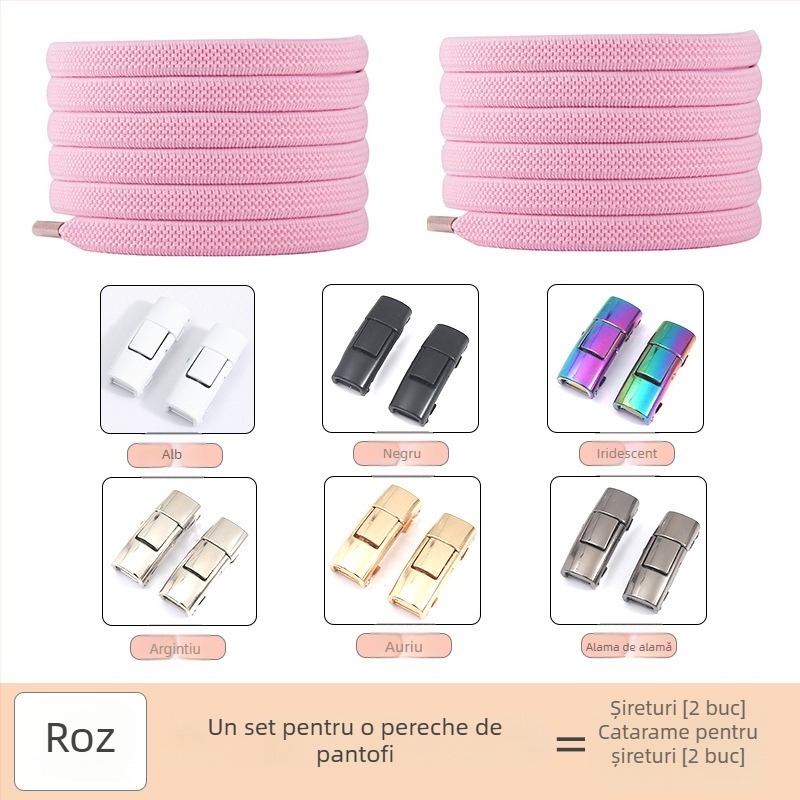 PC046 Sistemă de șireturi fără nod – șiret elastic, pentru adidași, pantofi din piele, botine, încălțăminte casual și din țesătură – lungime 1 m – Jin Ying