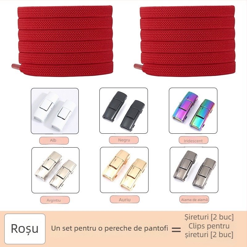PC046 Sistemă de șireturi fără nod – șiret elastic, pentru adidași, pantofi din piele, botine, încălțăminte casual și din țesătură – lungime 1 m – Jin Ying