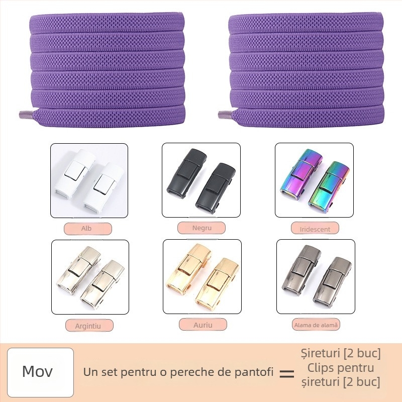 PC046 Sistemă de șireturi fără nod – șiret elastic, pentru adidași, pantofi din piele, botine, încălțăminte casual și din țesătură – lungime 1 m – Jin Ying