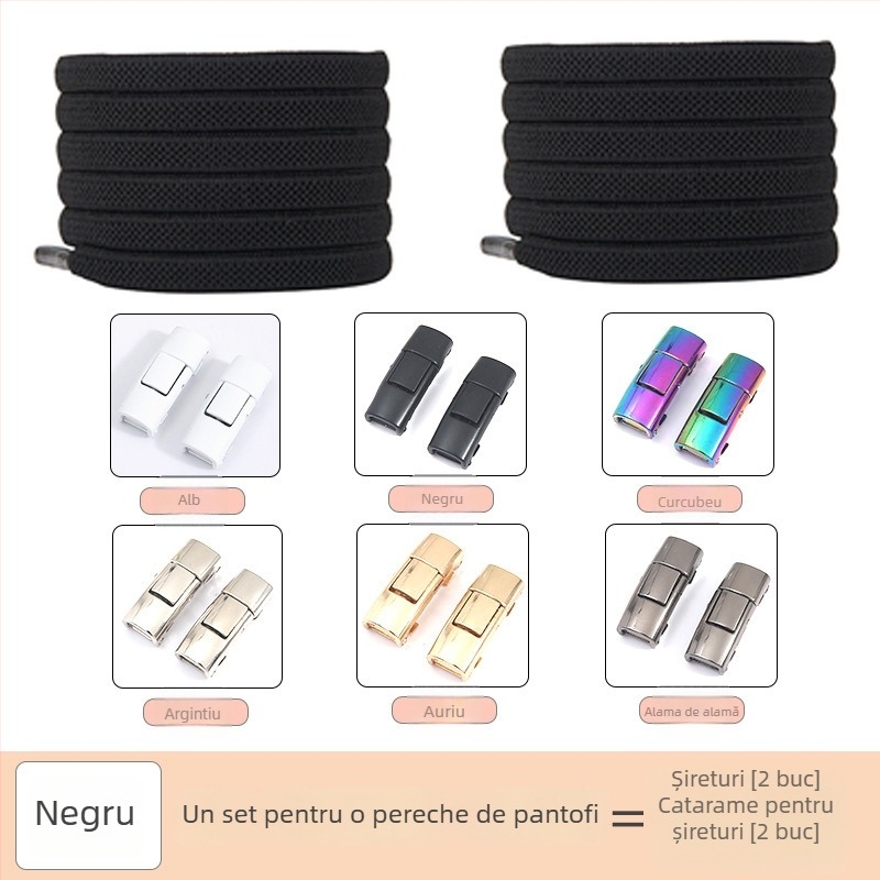 PC046 Sistemă de șireturi fără nod – șiret elastic, pentru adidași, pantofi din piele, botine, încălțăminte casual și din țesătură – lungime 1 m – Jin Ying