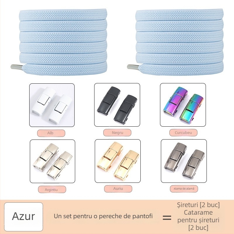 PC046 Sistemă de șireturi fără nod – șiret elastic, pentru adidași, pantofi din piele, botine, încălțăminte casual și din țesătură – lungime 1 m – Jin Ying