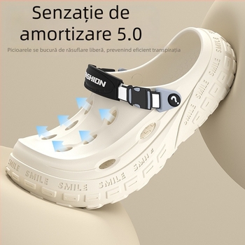 Sandale pentru bărbați din EVA, anti alunecare, talpă groasă, închidere șireturi, talpă turnată prin injecție, vară 2025