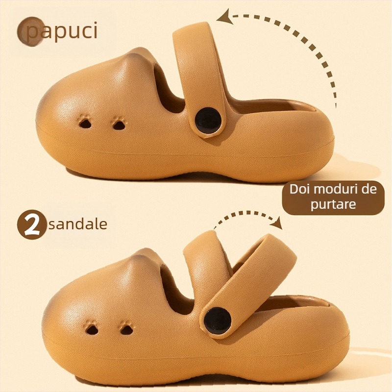 Flashy Capybara pantofi de plajă pentru copii - EVA, perforați, talpă moale, unisex, pentru interior și exterior, vara 2025, fabricate în Zhejiang