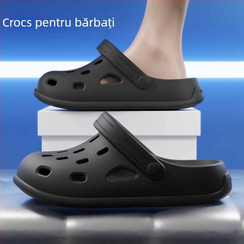 Sandale pentru bărbați din EVA, cu talpă antiderapantă, respirabile, slip-on, vârf închis, talpă groasă