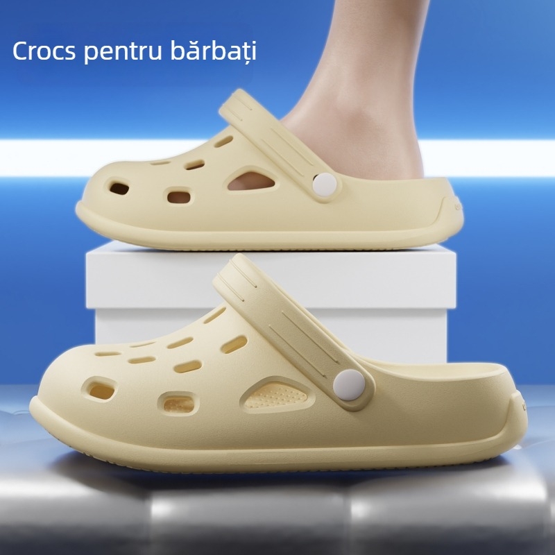 Sandale pentru bărbați din EVA, cu talpă antiderapantă, respirabile, slip-on, vârf închis, talpă groasă