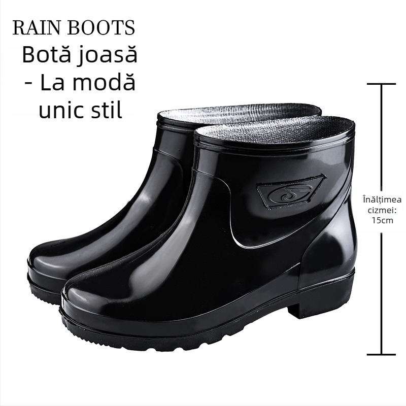 Ghete de ploaie pentru bărbați, înalte, impermeabile, anti-derapare, căptuțite cu plasă, talpă cu injecție de presiune