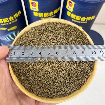 Hrană pentru ciclide cu pelete, brand Dolphin — hrană pentru pești de acvariu, 180 g (Brand: Dolphin; Tip: Pellet; Țintă: Ciclide; Importat: Nu)