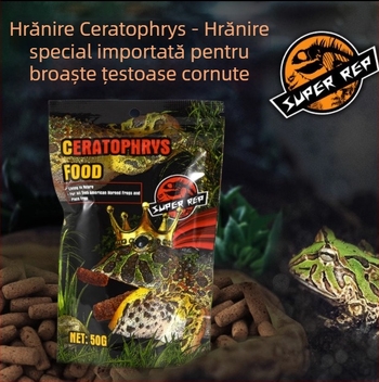 Hrana pentru broasca cu coarne de la SuperRep, 50 g, 48 pachete într-o cutie, origine Guangdong, hrană pentru animale de companie acvatice