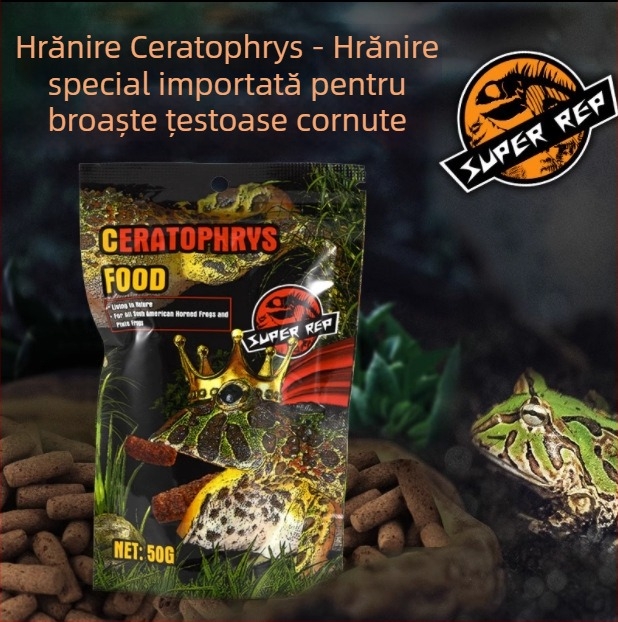 Hrana pentru broasca cu coarne de la SuperRep, 50 g, 48 pachete într-o cutie, origine Guangdong, hrană pentru animale de companie acvatice