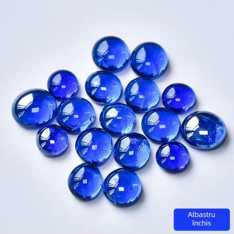 Mărgele plate din sticlă pentru hidroponie și acvariu — pietre decorative de peisaj, 500 g