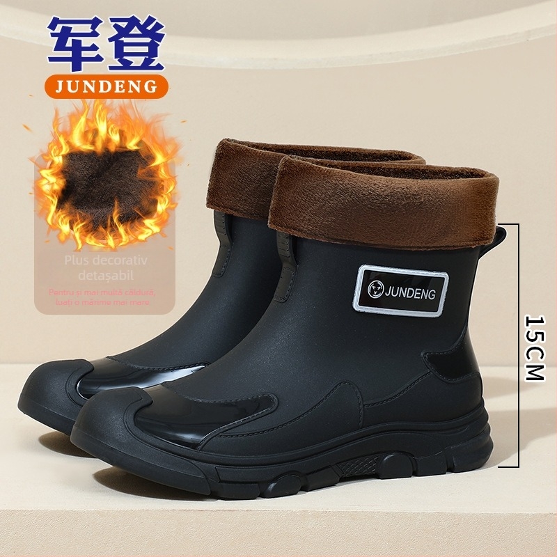 Cizme de ploaie unisex, partea superioară din PVC, talpă din plastic, impermeabile, pentru toate anotimpurile