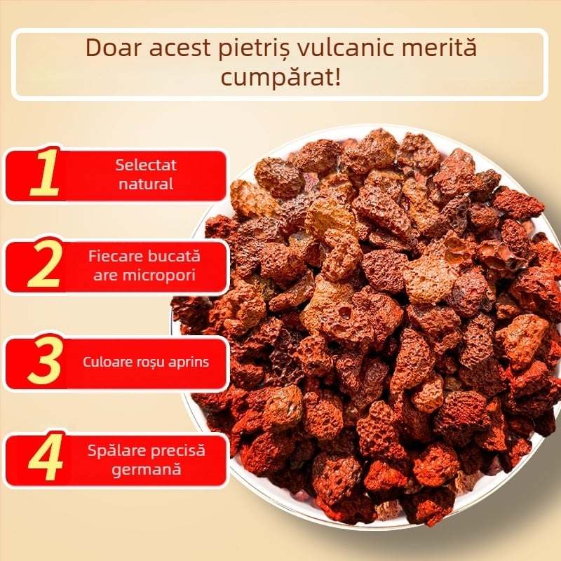 Substrat din piatră vulcanică pentru acvariu – amenajare peisaj, activarea calității apei, 25 kg, Hengshuo