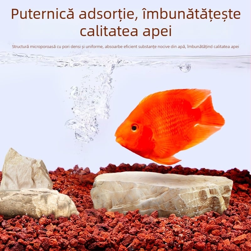 Substrat din piatră vulcanică pentru acvariu – amenajare peisaj, activarea calității apei, 25 kg, Hengshuo