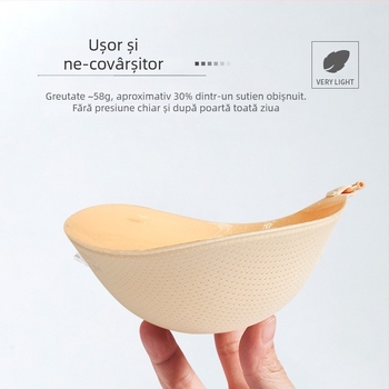 Patch siliconat pentru bust pentru rochie de mireasă — pentru sân mici, push-up, anti-alunecare, grosime 5 cm, invizibil sub haine