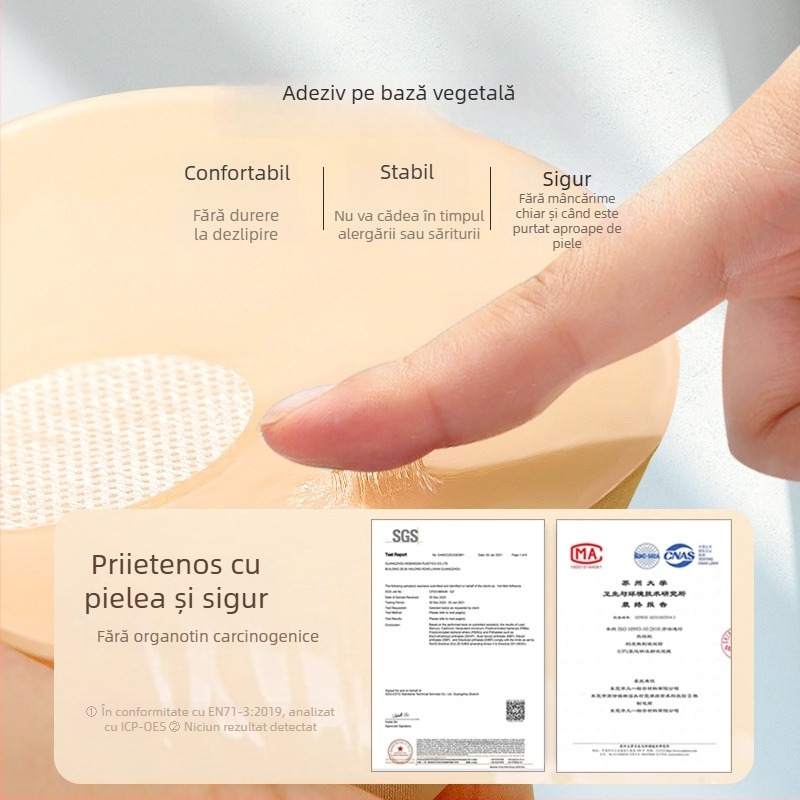 Patch siliconat pentru bust pentru rochie de mireasă — pentru sân mici, push-up, anti-alunecare, grosime 5 cm, invizibil sub haine