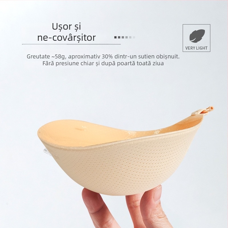 Patch siliconat pentru bust pentru rochie de mireasă — pentru sân mici, push-up, anti-alunecare, grosime 5 cm, invizibil sub haine