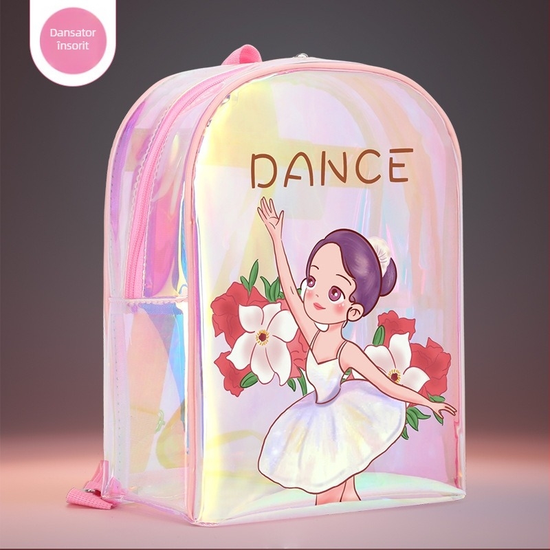 Rucsac de dans pentru fete, din PU – curea de umăr curbată, imprimeu anime, potrivit pentru sporturi în interior