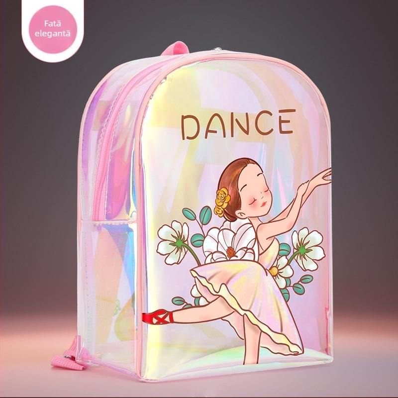 Rucsac de dans pentru fete, din PU – curea de umăr curbată, imprimeu anime, potrivit pentru sporturi în interior