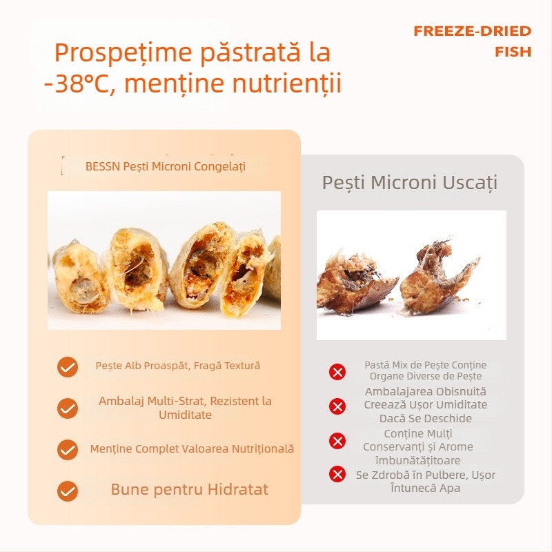 Hrană pentru țestoase Bessen – Pești mici liofilizați și gustări uscate pentru țestoase de acvariu