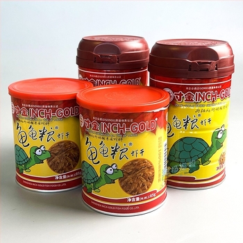 Hrană pentru țestoase cu creveți uscați – plutitoare, universală pentru țestoasele acvatice și semi-acvatice, 120 g pe conservă, 48 conserve într-o cutie, brand Inch of Gold, cod CJ03