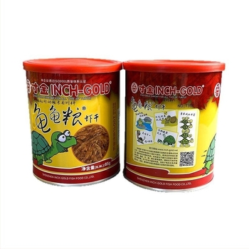 Hrană pentru țestoase cu creveți uscați – plutitoare, universală pentru țestoasele acvatice și semi-acvatice, 120 g pe conservă, 48 conserve într-o cutie, brand Inch of Gold, cod CJ03