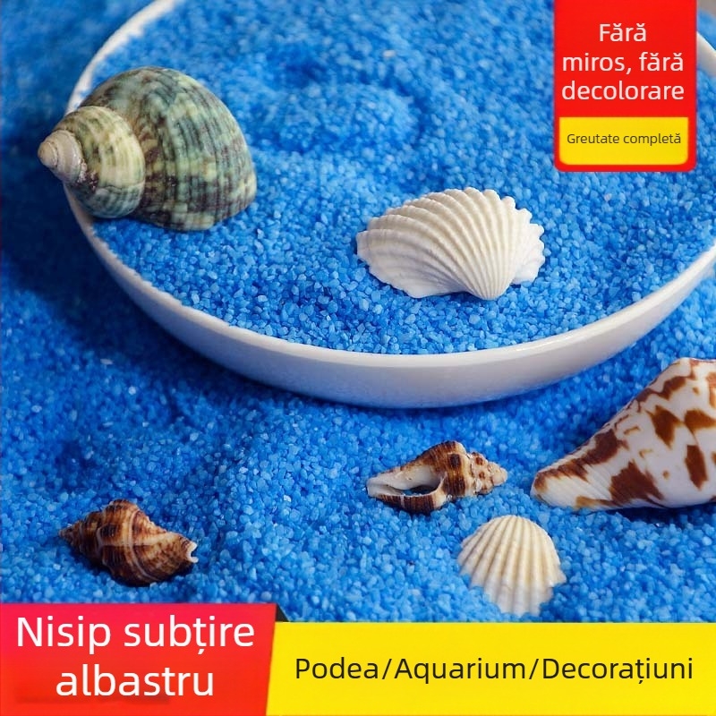 Nisip decorativ pentru micro peisaje (albastru marin), pe bază de piatră, 500 g, pentru decor