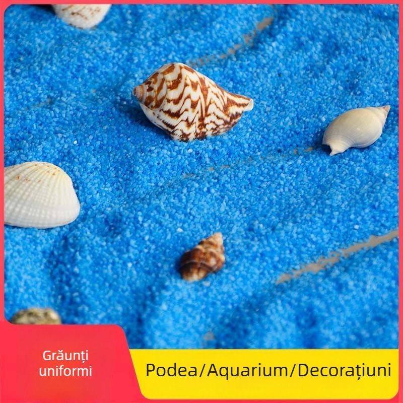 Nisip decorativ pentru micro peisaje (albastru marin), pe bază de piatră, 500 g, pentru decor