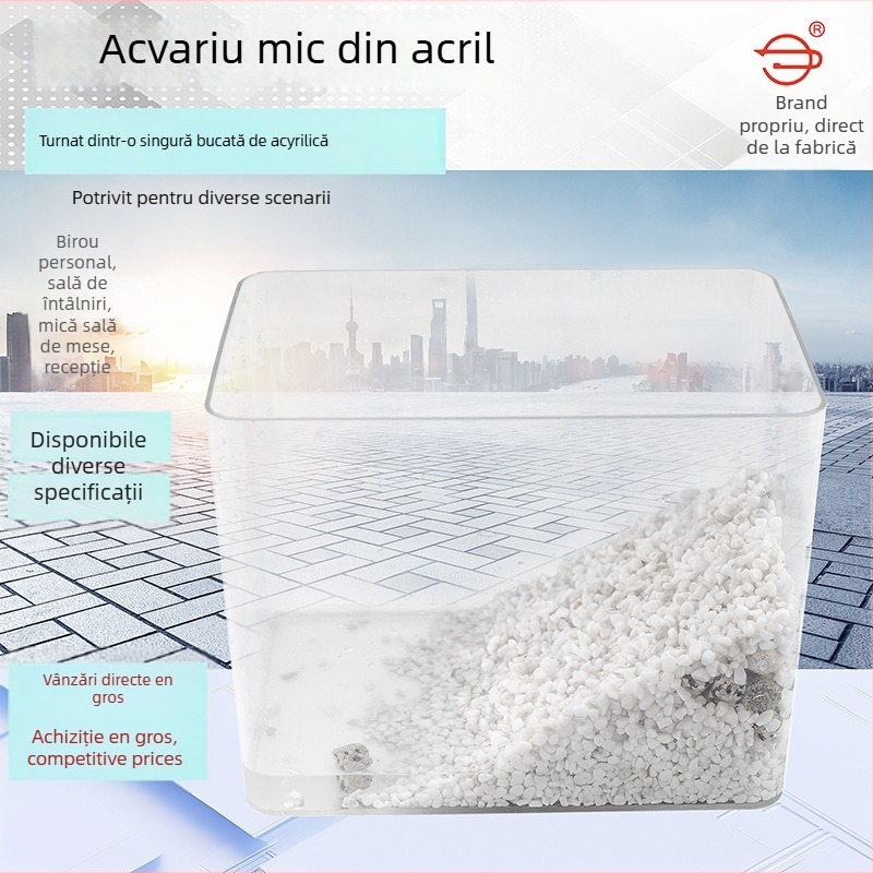 Acvariu de birou pentru țestoasă și pește de aur - acvariu ornamental din PVC, pachet de 10 bucăți, 1 kg