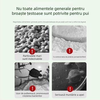 Hrană pentru țestoase tinere – calciu ridicat, proteine ridicate, peleti, protejează împotriva carapacei moi