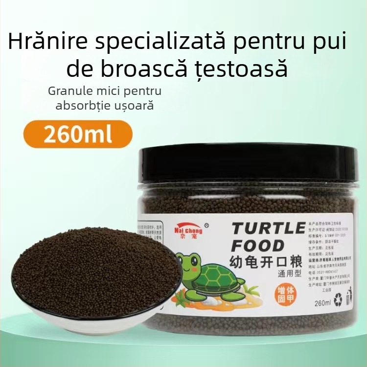 Hrană pentru țestoase tinere – calciu ridicat, proteine ridicate, peleti, protejează împotriva carapacei moi